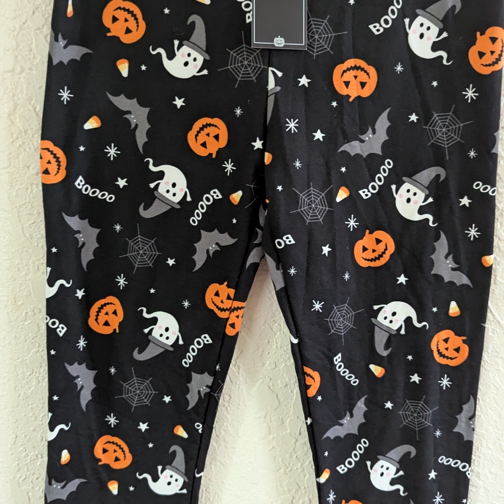 Halloween Jack O Lantern Streetwear Society Black and Orange Leggings